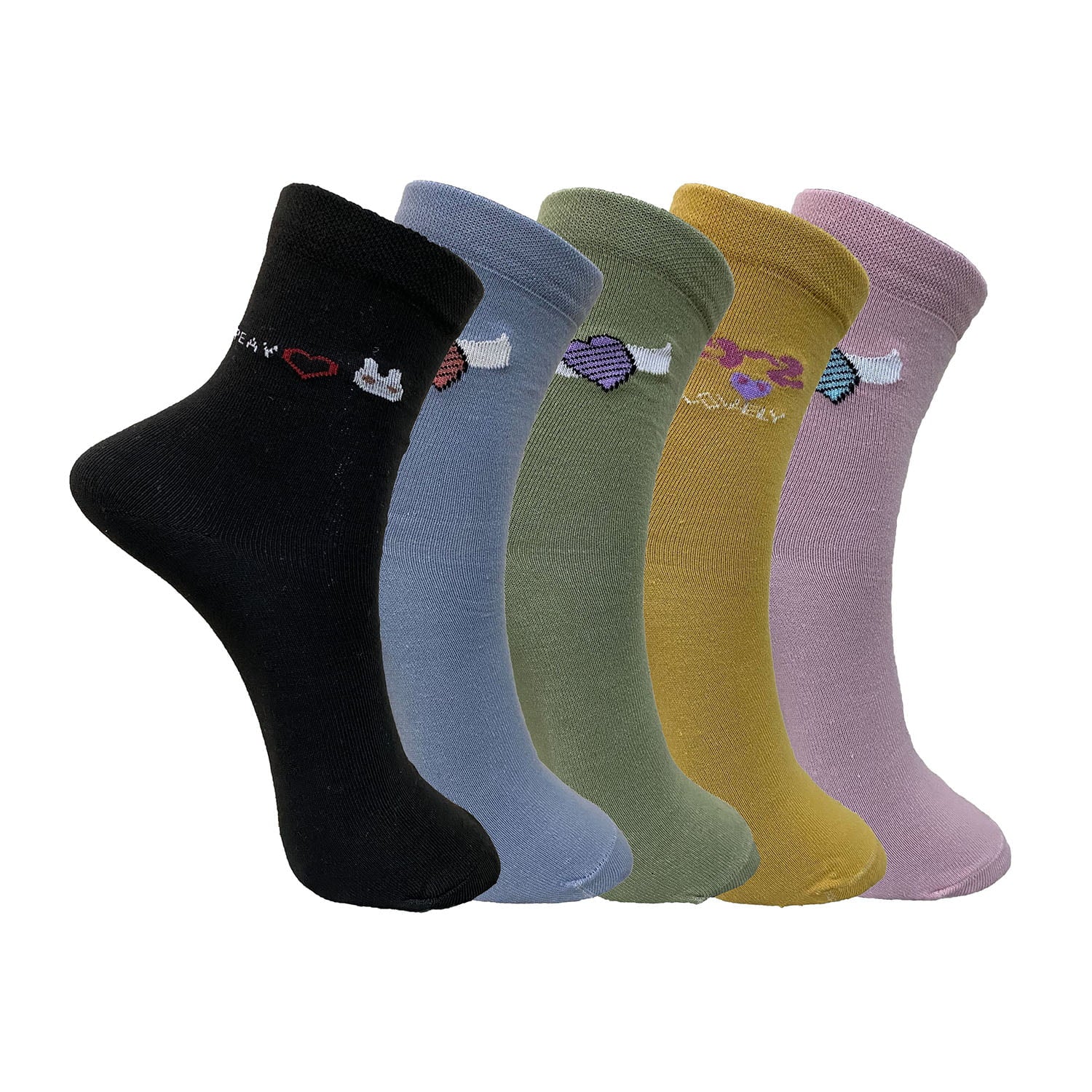 Cute Ankle Socks for Women | 100% Cotton (5 Pack)