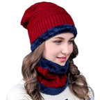Beanie Cap for Women with Scarf | Winter Wear Set (Maroon)