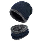 Beanie Cap for Women with Scarf | Winter Wear Set (Blue)