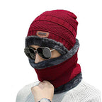 Beanie Cap for Women with Scarf | Winter Wear Set (Maroon)