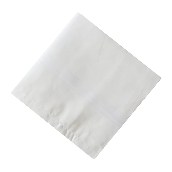 Cotton Men's Handkerchief Set | Premium White Striped (12 Pack)