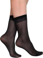 TENDSY 10 Pairs Ultra-Thin Transparent Nylon Socks for Women & Girls | Summer Skinny Ankle Length Stockings | Soft Elastic Free Size Socks | Black & Beige | Formal & Casual Wear