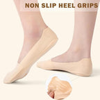 TENDSY No Show Socks for Women | Low Cut Cotton Blend | Non-Slip Heel Grips | Multiple Colors | Pack of 6 Pairs | Breathable & Comfortable Everyday Socks for Women