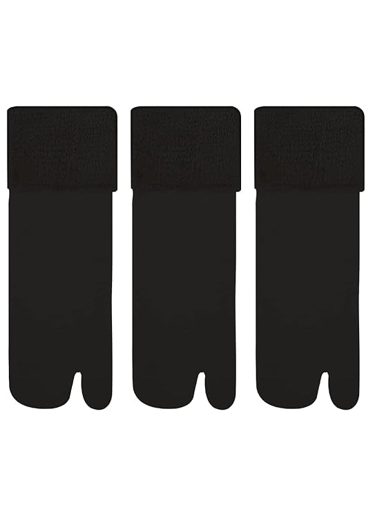 TENDSY Women's Winter Thermal Socks with Fur Lining | Nylon Thumb Socks | Ankle Length | Pack of 3 (Black & Skin Color)