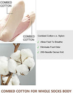 TENDSY Women No Show Socks, Ultra Low Cut Invisible Liner Socks, Non Slip Grip Cotton Socks for Flats, Loafers, Sneakers, Black & Beige, 6 Pairs, Comfortable Breathable Fit
