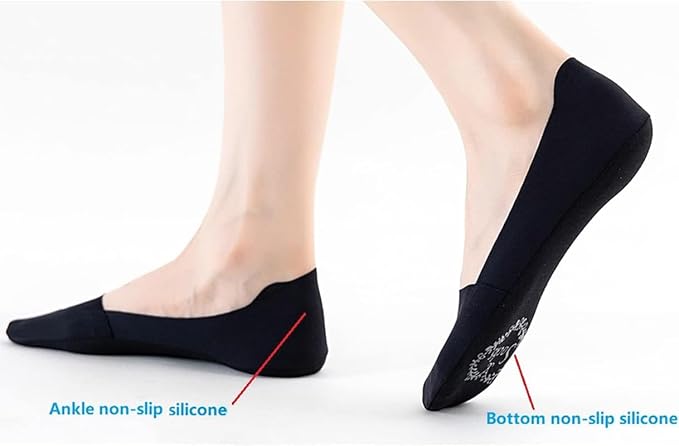 TENDSY No Show Socks for Women | Low Cut Cotton Blend | Non-Slip Heel Grips | Multiple Colors | Pack of 6 Pairs | Breathable & Comfortable Everyday Socks for Women