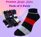 Striped Athletic Socks for Men (5 Pack)