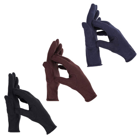 TENDSY Men's & Women's Hand Gloves For Protection From Sun Burn/Heat/Pollution (Set of 3 Pairs, Black, Blue & Brown Color, Free Size)