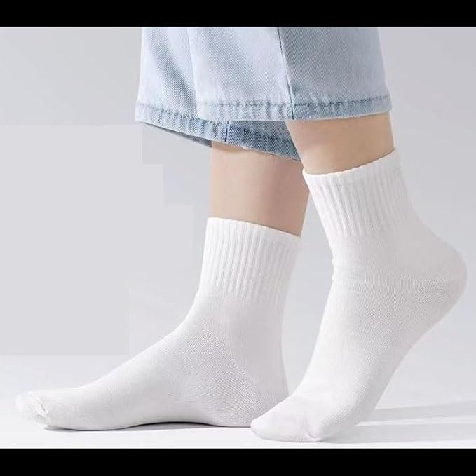 TENDSY Men's & Women's Cotton Ankle Socks | 6 Pairs Pack | Black & White Soft Socks for Everyday Comfort | Gym, Office, School Wear | Durable, Stretchable, All-Season Fit