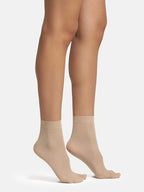 TENDSY Women's Semi-Sheer Ankle Thumb Socks, Transparent Toe Stockings for Heels and Flats, 3 Pairs