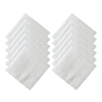 Cotton Men's Handkerchief Set | Premium White Striped (12 Pack)