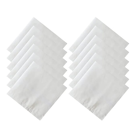 Cotton Men's Handkerchief Set | Premium White Striped (12 Pack)