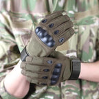 TENDSY Full Finger Hard Knuckle Bike Gloves for Men | Motorcycle, Cycling, Gym & Fitness | Breathable, Anti-Slip, Army Shooting Gloves | Free Size (Green)