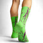 TENDSY Men’s and Women's Crew Socks Pack of 5 - Lightning Bolt Printed Cotton Athletic Sports Socks for Gym, Running & Casual Wear - Breathable Comfort, Free Size (Multicolor)