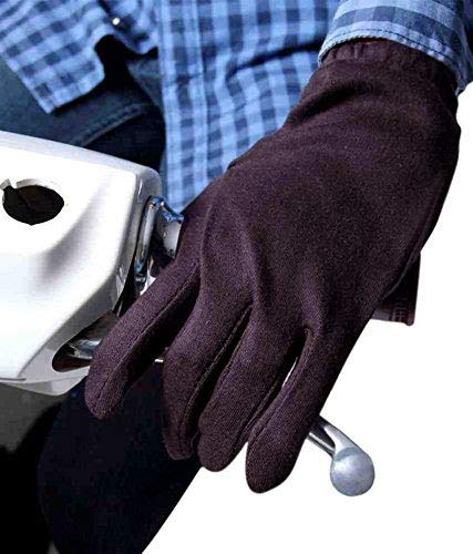 TENDSY Men's & Women's Hand Gloves For Protection From Sun Burn/Heat/Pollution (Set of 3 Pairs, Black, Blue & Brown Color, Free Size)