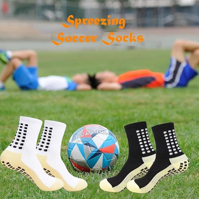 TENDSY Anti Slip Athletic Socks for Men | Pack of 3 Non Slip Grip Dotted Socks for Football, Running, Gym, Cycling & Outdoor Sports | Comfortable Cotton Ankle Socks