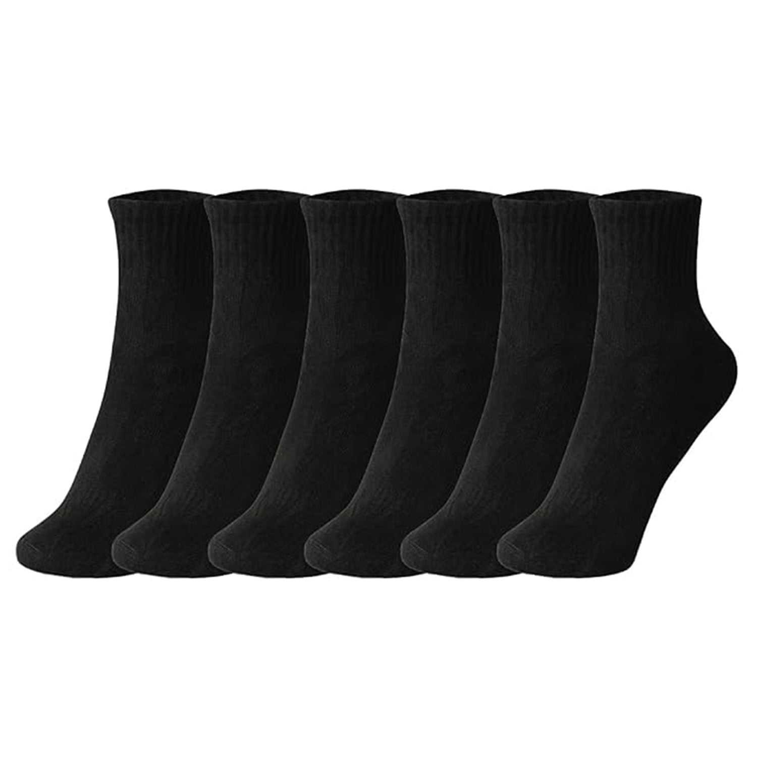 TENDSY Men's & Women's Cotton Ankle Socks | 6 Pairs Pack | Black & White Soft Socks for Everyday Comfort | Gym, Office, School Wear | Durable, Stretchable, All-Season Fit