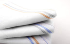 Cotton Men's Handkerchief Set | Premium White Striped (6 Pack)