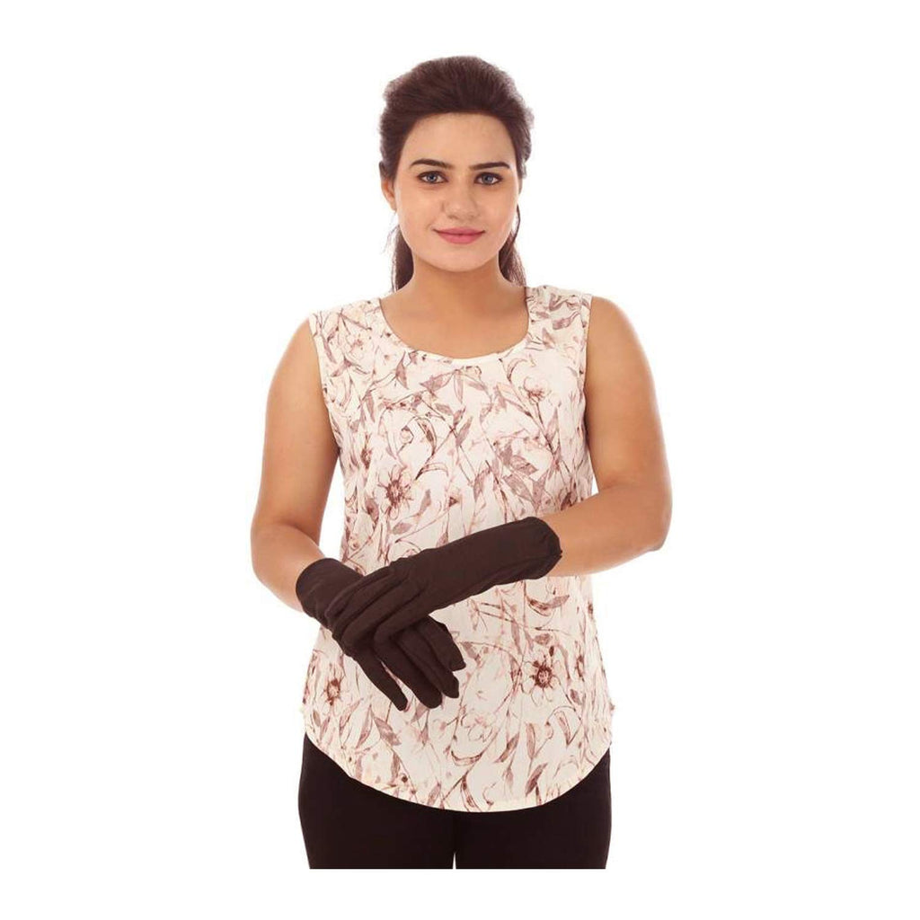 TENDSY Men's & Women's Hand Gloves For Protection From Sun Burn/Heat/Pollution (Set of 3 Pairs, Black, Blue & Brown Color, Free Size)