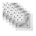 TENDSY Cotton Paisley Bandanas | Traditional Print | Red Black White | 100% Cotton | Handkerchief for Men & Women | Scarf for Head, Neck, Hair | Combo Pack of 5