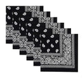 TENDSY 100% Cotton Bandana Handkerchief for Men & Women - Pack of 6 - Red, Black, White Paisley Print Head Wrap - Multipurpose Scarf for Hair, Neck, Face Mask & Wristband