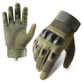 TENDSY Full Finger Hard Knuckle Bike Gloves for Men | Motorcycle, Cycling, Gym & Fitness | Breathable, Anti-Slip, Army Shooting Gloves | Free Size (Green)