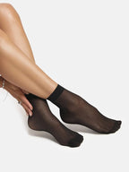 TENDSY Women's Sheer Ankle Socks | Transparent Stockings for Heels & Flats | Invisible & Thin Socks for Women - Pack of 3 Pairs