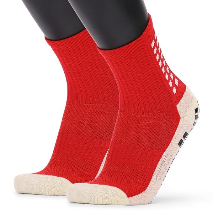 TENDSY Anti Slip Athletic Socks for Men | Pack of 3 Non Slip Grip Dotted Socks for Football, Running, Gym, Cycling & Outdoor Sports | Comfortable Cotton Ankle Socks