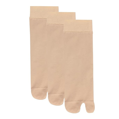 TENDSY Women's Semi-Sheer Ankle Thumb Socks, Transparent Toe Stockings for Heels and Flats, 3 Pairs