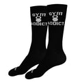 Gym Addict Athletic Crew Socks, Cotton, Black, Unisex