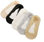 TENDSY No-Show Lace Socks, Pack of 5, Multicolour