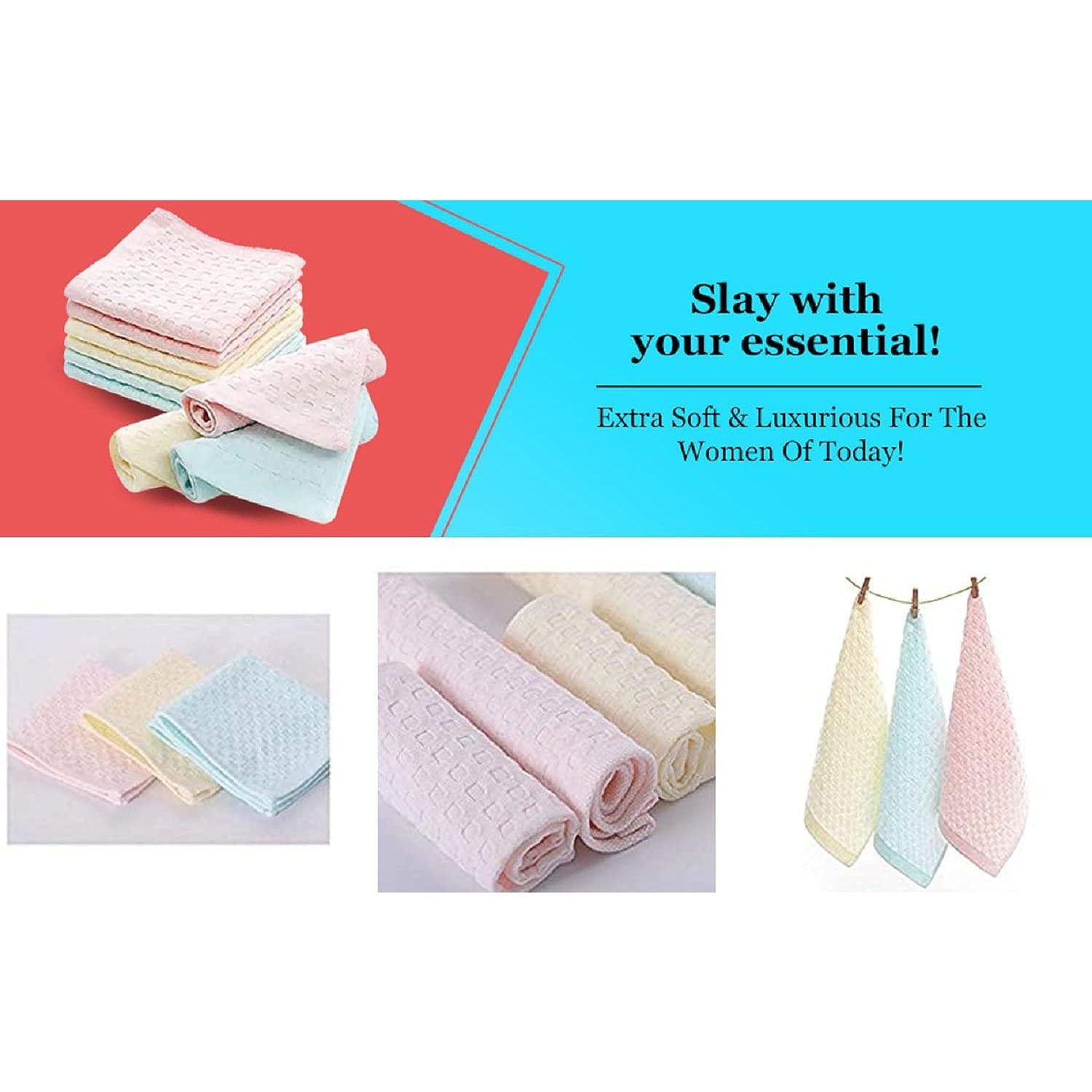 Ladies Handkerchiefs |100% Cotton Pastel Colors (6 Pack)