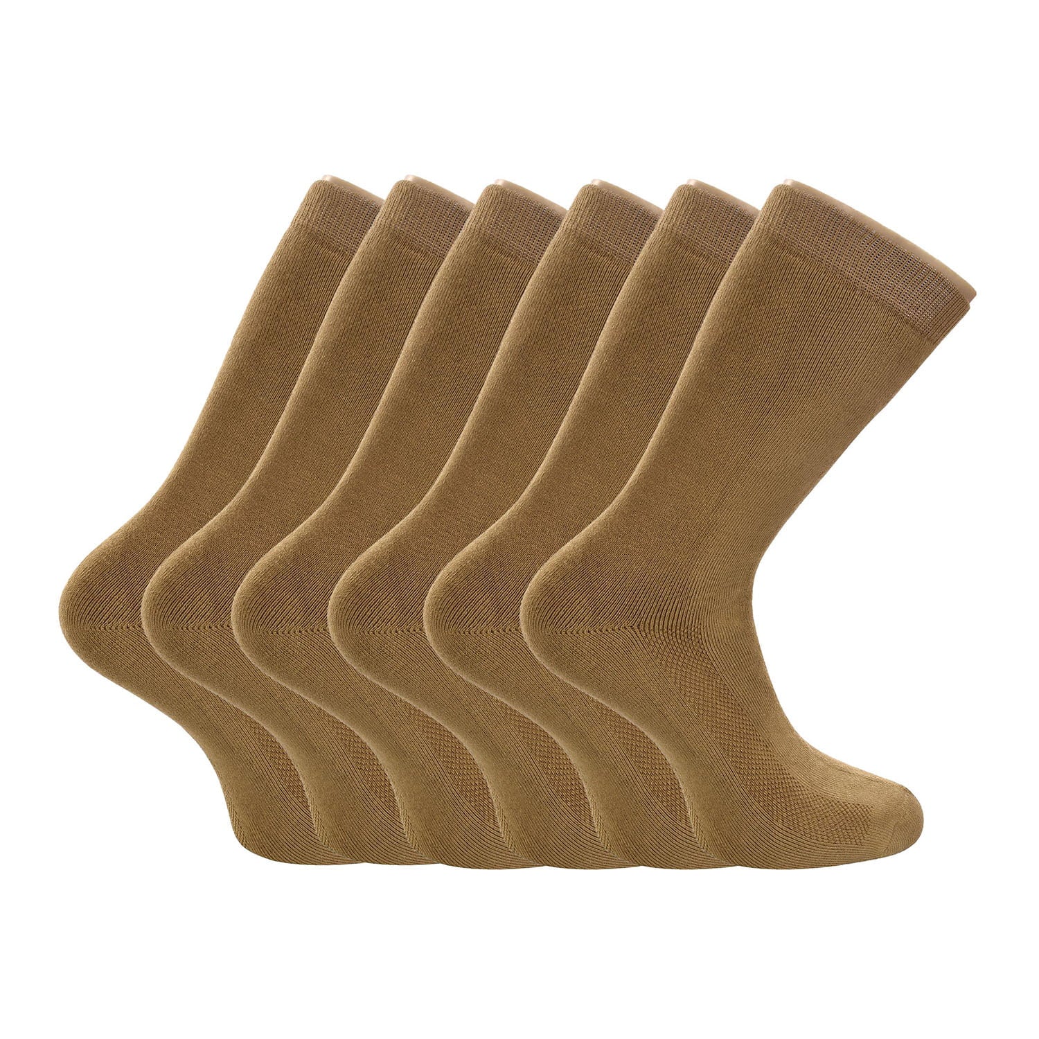 Classic Brown Unisex Dress Socks (6 Pack)