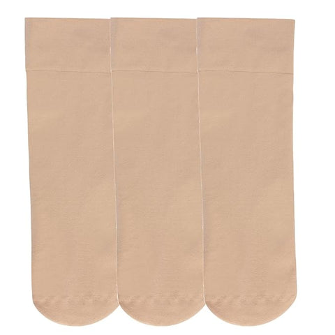 TENDSY Women's Sheer Ankle Socks | Transparent Stockings for Heels & Flats | Invisible & Thin Socks for Women - Pack of 3 Pairs