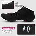 TENDSY Women’s Yoga & Pilates Socks – Anti-Skid Cotton Ankle Socks with Grippers for Workout, Barre, Gym & Home – Non-Slip Open Top Ballet Style Grip Socks (Black, Pack of 1 Pair)