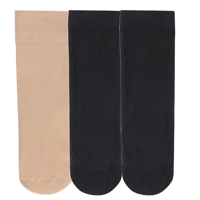 TENDSY Women's Sheer Ankle Socks | Transparent Stockings for Heels & Flats | Invisible & Thin Socks for Women - Pack of 3 Pairs