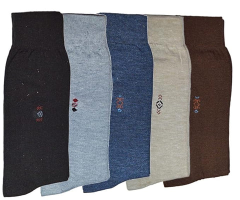 TENDSY Men's Cotton Crew Socks, Mid-Calf Length, Pack of 5, Formal and Casual Wear, Multiple Colours