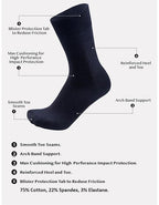 TENDSY Men's Cotton Crew Socks, Mid-Calf Length, Pack of 5, Formal and Casual Wear, Multiple Colours