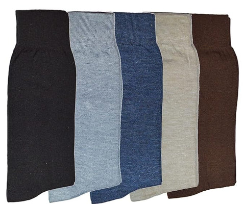 TENDSY Men's Cotton Crew Socks, Mid-Calf Length, Pack of 5, Formal and Casual Wear, Multiple Colours