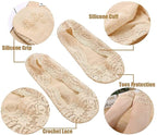 TENDSY No-Show Lace Socks, Pack of 5, Multicolour