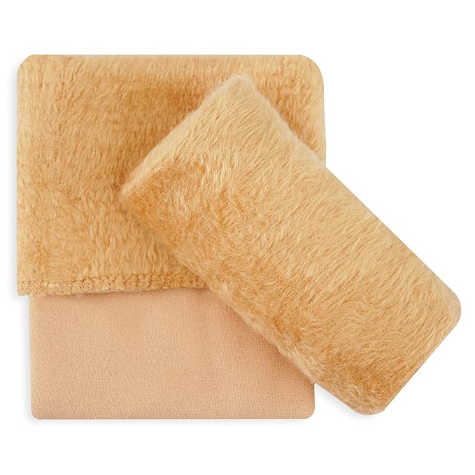 TENDSY Women's Thermal Fleece Winter Socks, Pack of 3, Black and Beige