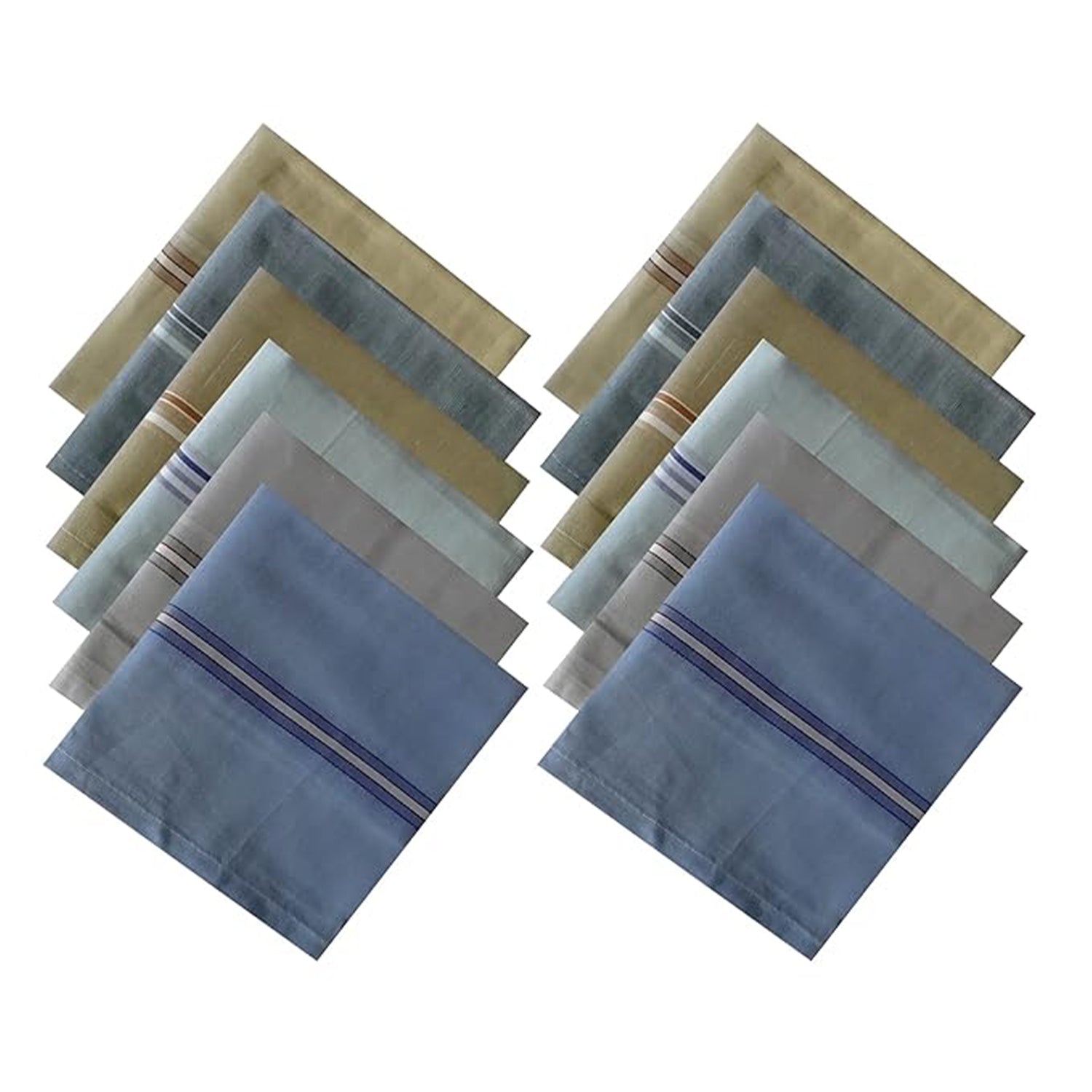 Cotton Men's Handkerchief Set | Premium Multicolor (12 Pack)