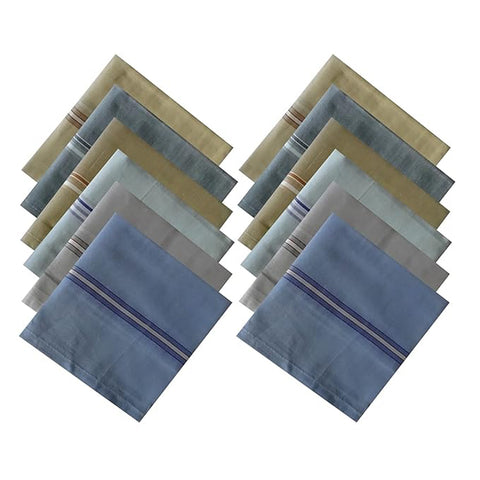 Cotton Men's Handkerchief Set | Premium Multicolor (12 Pack)