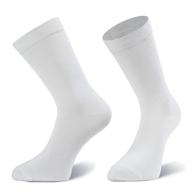 White Unisex Dress Socks (6 Pack)