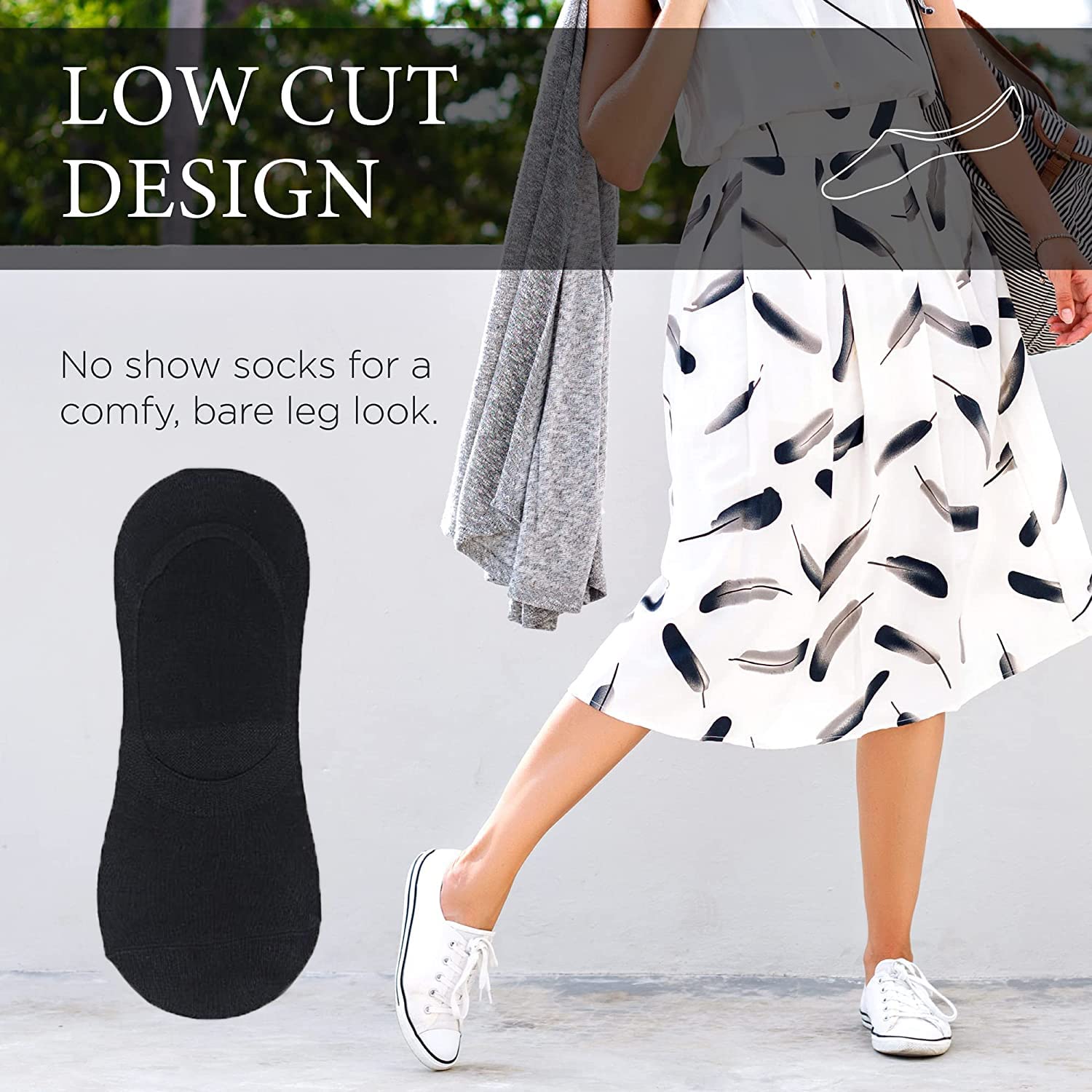 Cotton No Show Socks (5 Pack)