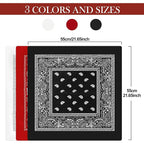 TENDSY 3 Pcs Paisley Bandana, Multifunctional Headbands for Men & Women, Stylish & Versatile Unisex Bandana for Cycling, Face Mask, Neckerchief & Handkerchief (Black, White, Red)
