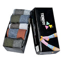 Men's Multicoloured Check Print Cotton Formal Crew Length Socks, Pack of 5