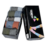 Men's Multicoloured Check Print Cotton Formal Crew Length Socks, Pack of 5