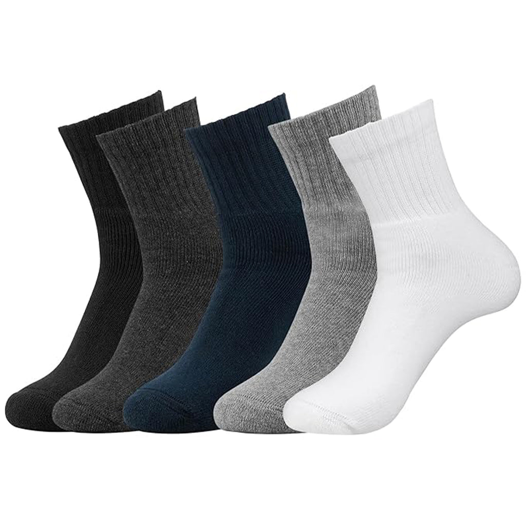 TENDSY 5 Pairs Ankle Socks for Men & Women – Breathable Cotton Crew Athletic Sports Socks Multipack – Comfortable Running, Walking & Casual Wear Socks – Freesize