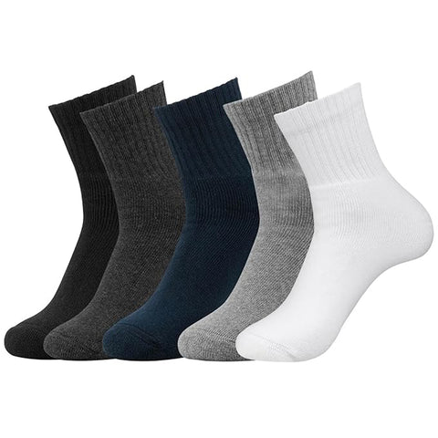 TENDSY 5 Pairs Ankle Socks for Men & Women – Breathable Cotton Crew Athletic Sports Socks Multipack – Comfortable Running, Walking & Casual Wear Socks – Freesize